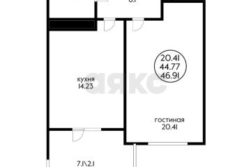 Фото №1: 1-комнатная квартира 44 м² - Краснодар, мкр. 9-й километр, пр-д Репина, 3к1