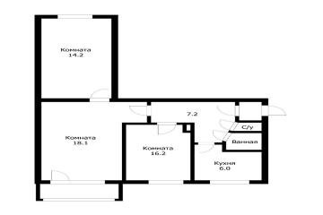 Фото №4: 3-комнатная квартира 59 м² - Краснодар, мкр. Центральный, ул. Коммунаров, 286