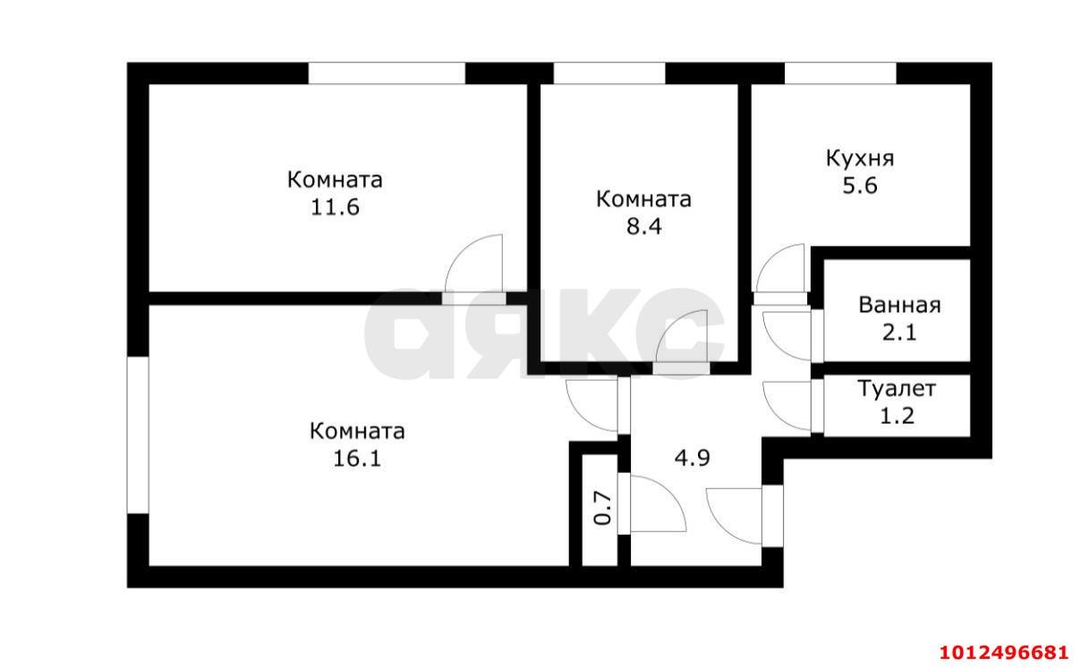 Фото №6: 3-комнатная квартира 51 м² - Краснодар, Гидростроителей, ул. Трудовой Славы, 18