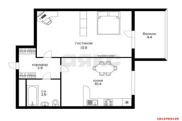 Фото №5: 1-комнатная квартира 34 м² - Сукко, мкр. жилой комплекс Холидей Хаус, ул. Мирная, 9к1