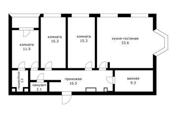 Фото №1: 3-комнатная квартира 107 м² - Краснодар, мкр. Завод Измерительных Приборов, ул. Зиповская, 36