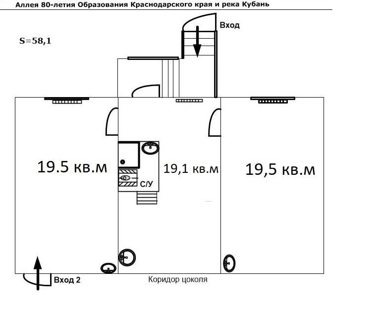 Фото №2: Коммерция 58 м² - Краснодар, Западный внутригородской округ, мкр. Юбилейный, ул. Рождественская набережная, 51
