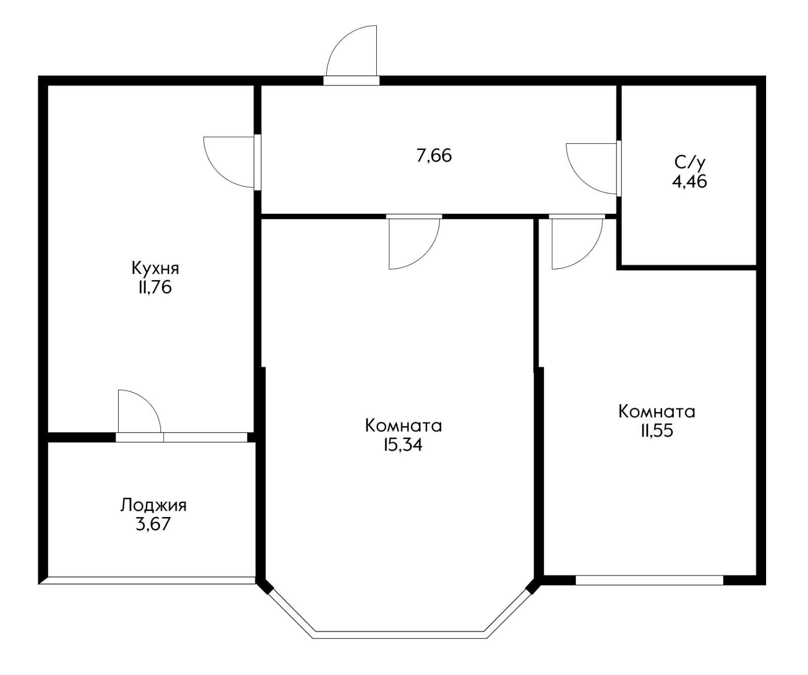 Фото №3: 2-комнатная квартира 58 м² - Краснодар, Светлоград, Прикубанский внутригородской округ, мкр. Славянский, ул. Красных Партизан, 1/4к15