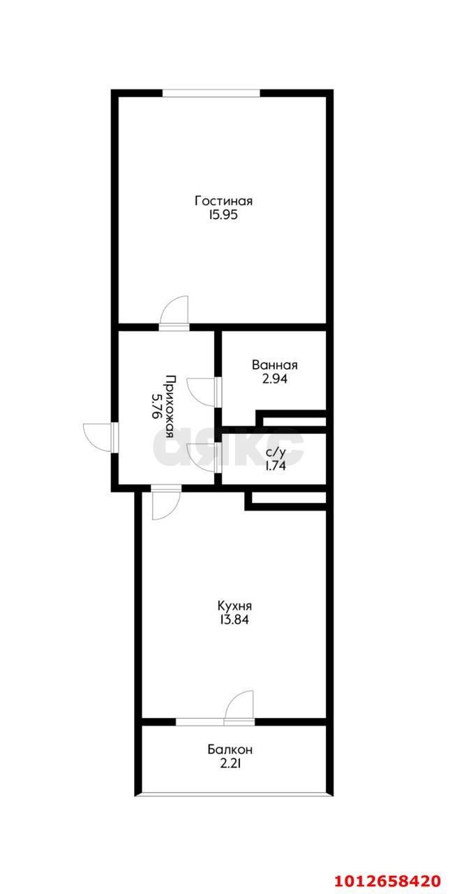 Фото №3: 1-комнатная квартира 49 м² - Краснодар, Восточно-Кругликовский, ул. Героя А.А. Аверкиева, 20