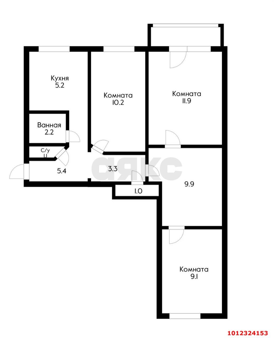 Фото №2: 4-комнатная квартира 62 м² - Краснодар, Московский, ул. Карякина, 18