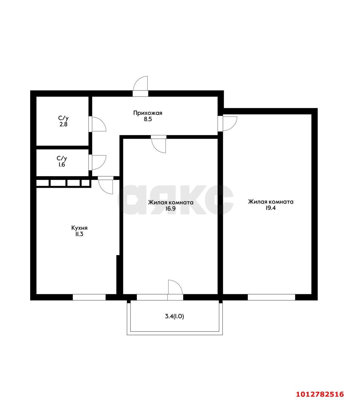 Фото №4: 2-комнатная квартира 64 м² - Краснодар, жилой комплекс Фреш, ул. Автолюбителей