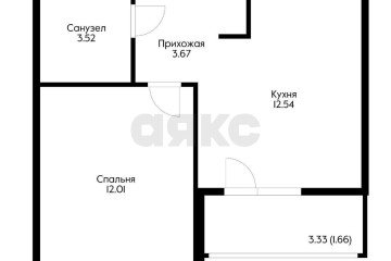 Фото №2: 1-комнатная квартира 33 м² - Краснодар, мкр. жилой комплекс Облака, ул. имени Генерала Корнилова, 9