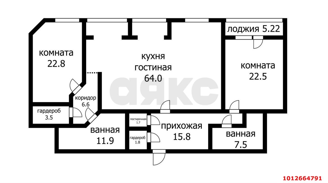 Фото №12: 3-комнатная квартира 165 м² - Краснодар, Центральный внутригородской округ, Западный внутригородской округ, мкр. Центральный, ул. Кубанская набережная, 31/1