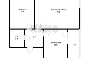Фото №4: 2-комнатная квартира 57 м² - Краснодар, мкр. жилой комплекс Самолёт-3, ул. Ивана Беличенко, 85