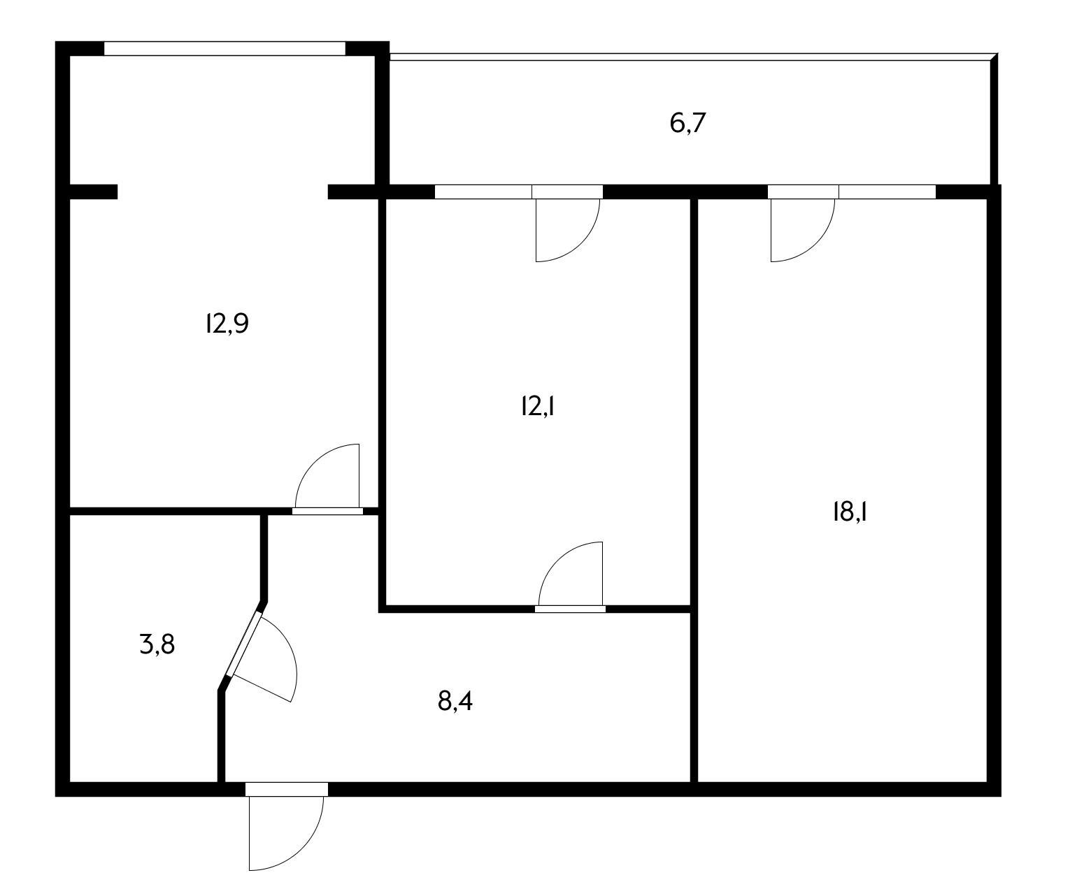 Фото №20: 2-комнатная квартира 55 м² - Краснодар, Прикубанский внутригородской округ, Завод Радиоизмерительных Приборов, жилой комплекс Культурный, мкр. Музыкальный, ул. имени Сергея Есенина, 82/3