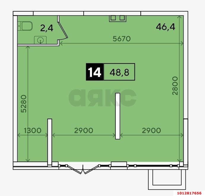 Фото №4: Торговое помещение 49 м² - Краснодар, жилой комплекс Самолёт-4, ул. Западный Обход, 57лит24