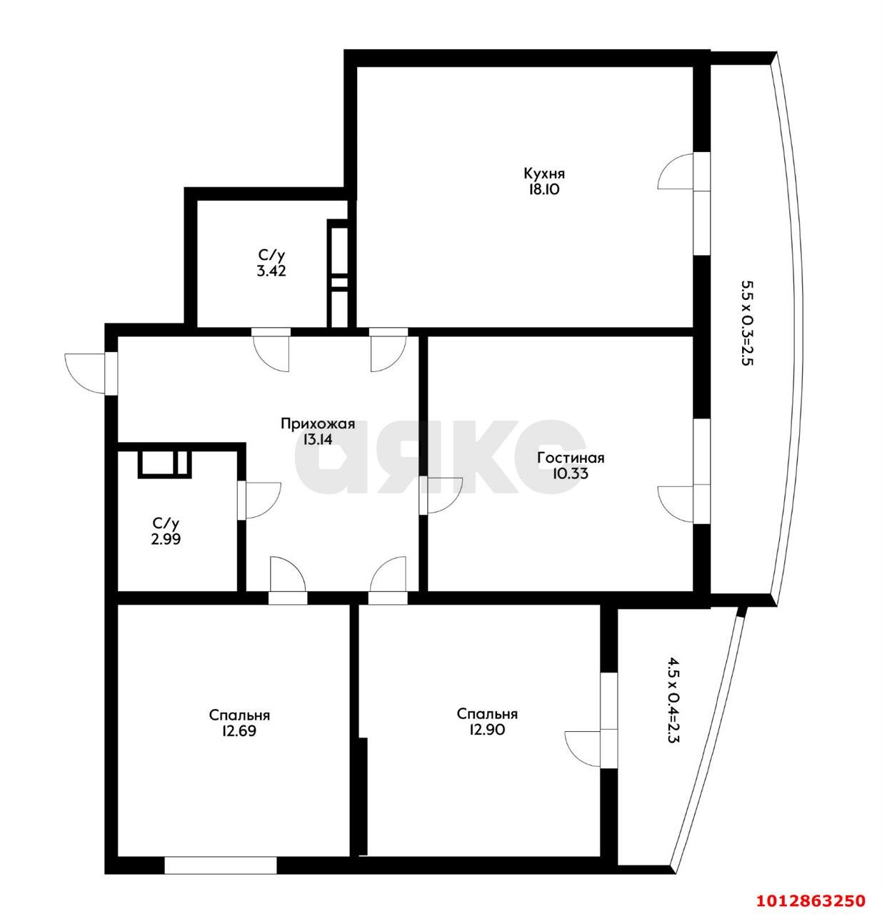 Фото №2: 3-комнатная квартира 83 м² - Краснодар, имени Петра Метальникова, ул. Петра Метальникова, 40