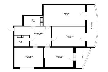 Фото №2: 3-комнатная квартира 83 м² - Краснодар, мкр. имени Петра Метальникова, ул. Петра Метальникова, 40