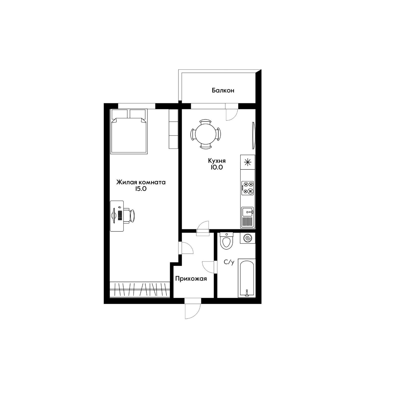 Фото №17: 1-комнатная квартира 31 м² - Российский, ЖК Лучистый, Прикубанский внутригородской округ, мкр. жилой комплекс Лучистый, ул. Шевкунова, 5