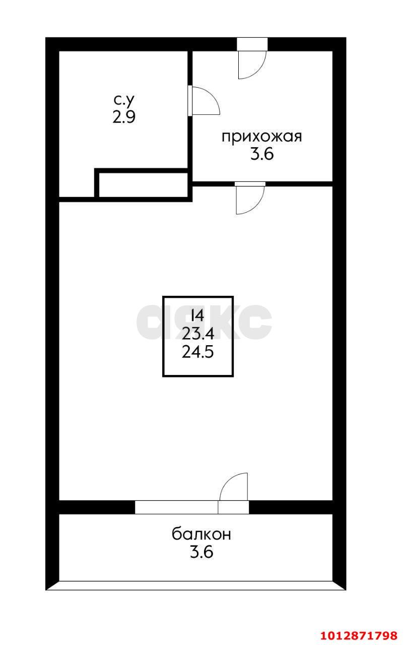 Фото №5: Студия 25 м² - Краснодар, жилой комплекс Дыхание