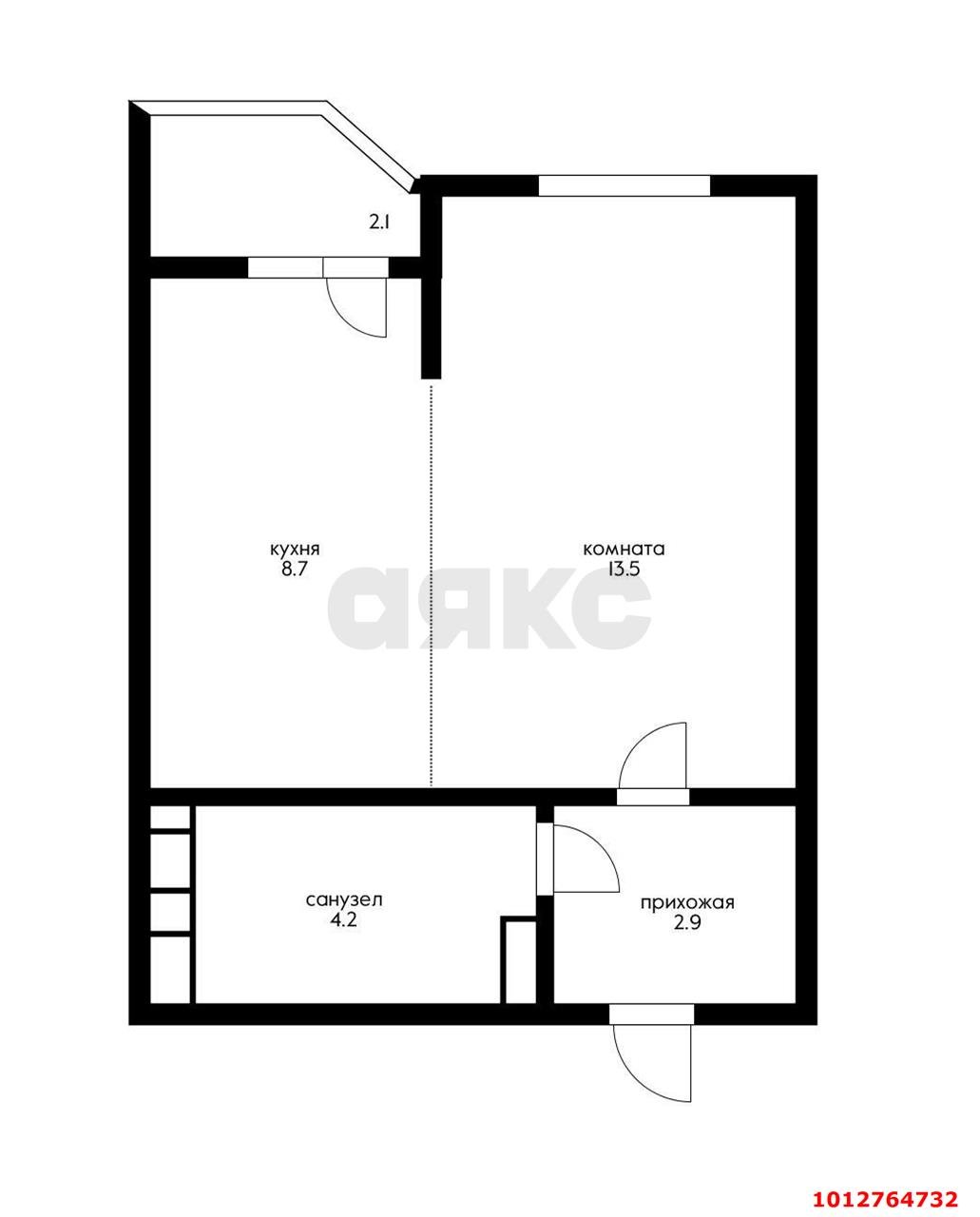 Фото №5: 1-комнатная квартира 32 м² - Краснодар, жилой комплекс Перспектива, ул. Героев-Разведчиков, 8к3