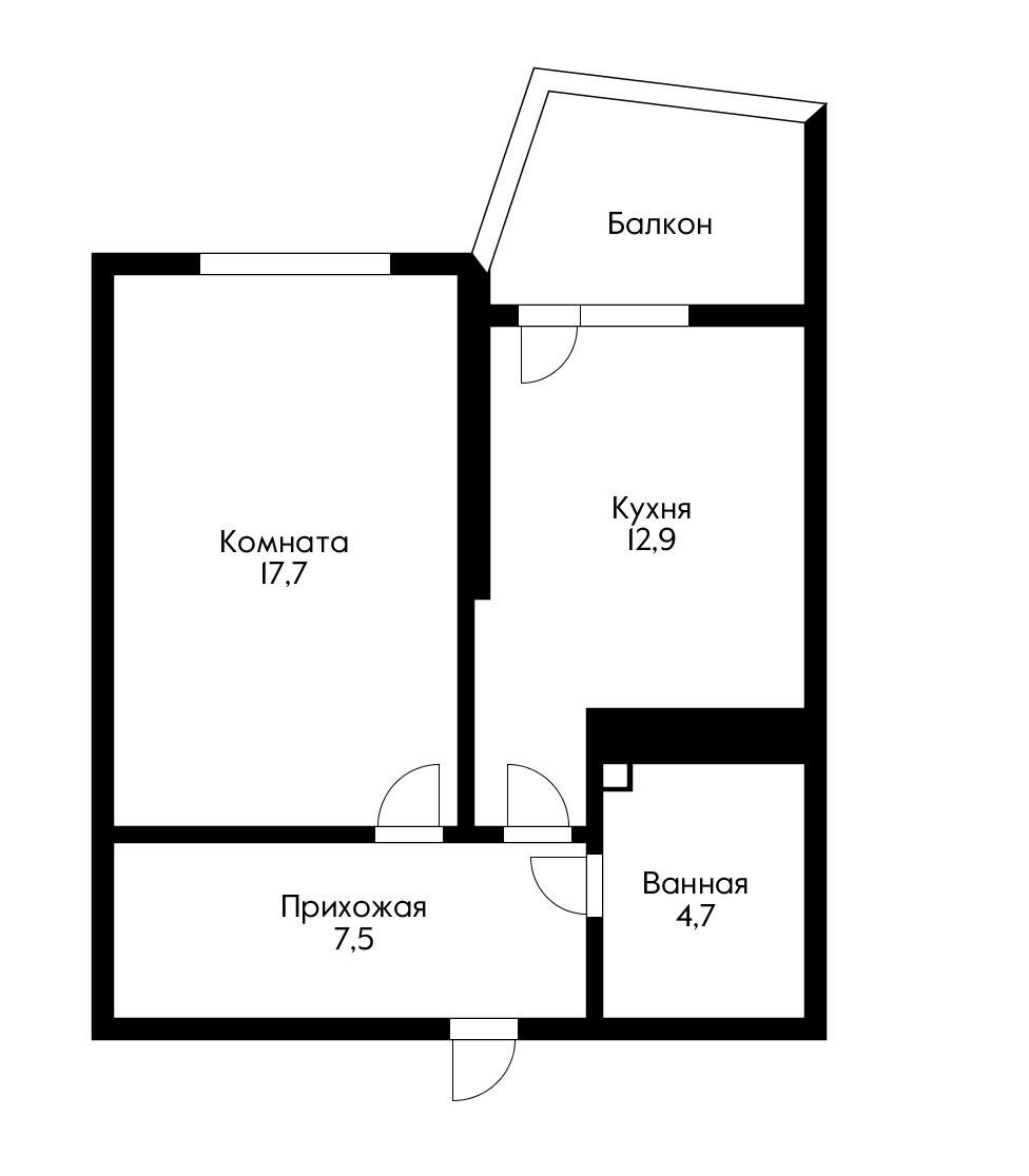 Фото №19: 1-комнатная квартира 45 м² - Краснодар, Центральный внутригородской округ, мкр. Черёмушки, ул. Кубанская, 54