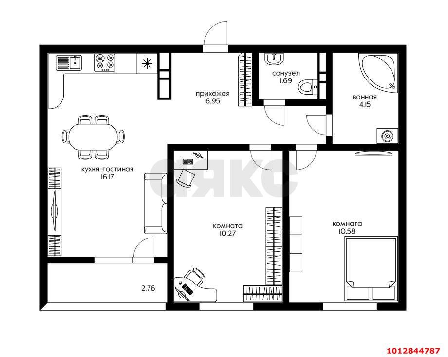 Фото №14: 2-комнатная квартира 53 м² - Краснодар, ул. Скандинавская, 1к4