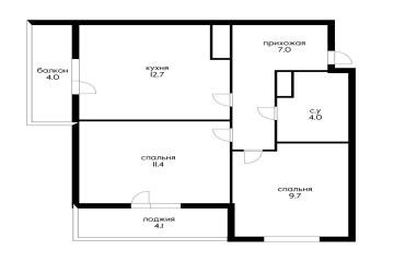 Фото №4: 2-комнатная квартира 57 м² - Краснодар, мкр. жилой комплекс Ракурс, ул. имени Героя Ростовского, 8
