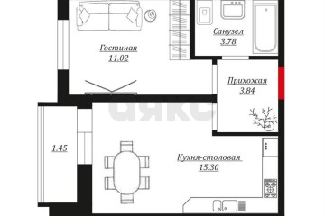Фото №3: 1-комнатная квартира 33 м² - Краснодар, мкр. жилой комплекс Ural, ул. Уральская, 87/7