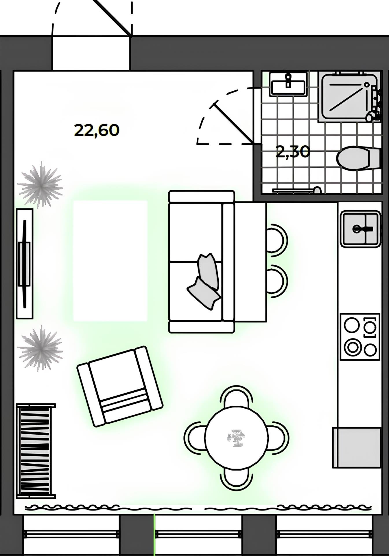 Фото №1: Студия 24 м² - Яблоновский, ул. Связи, 9