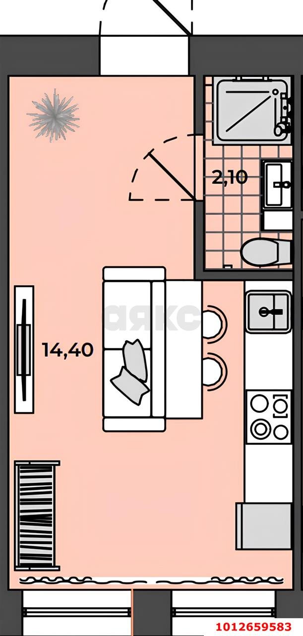 Фото №5: Студия 16 м² - Яблоновский, ул. Морская, 3