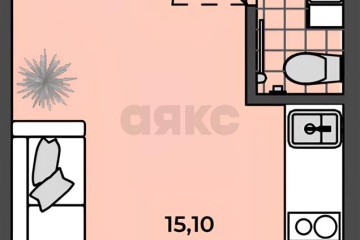 Фото №1: Студия 17 м² - Яблоновский, ул. Связи, 9