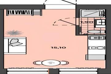 Фото №1: Студия 17 м² - Яблоновский, ул. Связи, 9