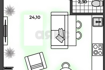 Фото №1: Студия 26 м² - Яблоновский, ул. Связи, 9
