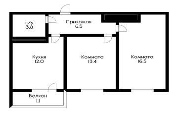 Фото №2: 2-комнатная квартира 55 м² - Краснодар, мкр. жилой комплекс Южане, ул. Даниила Смоляна, 65