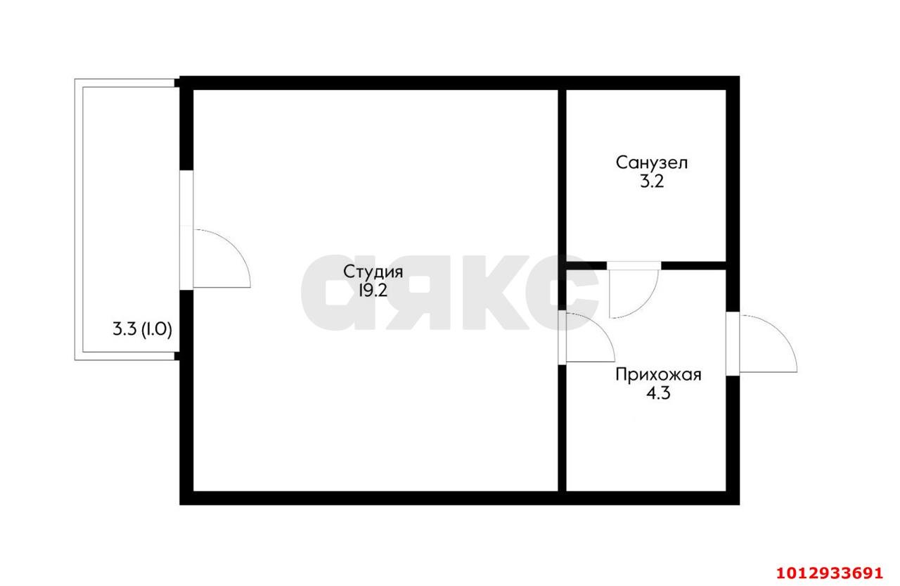 Фото №3: Студия 27 м² - Новая Адыгея, жилой комплекс Мега, ул. Бжегокайская, 90/5к1