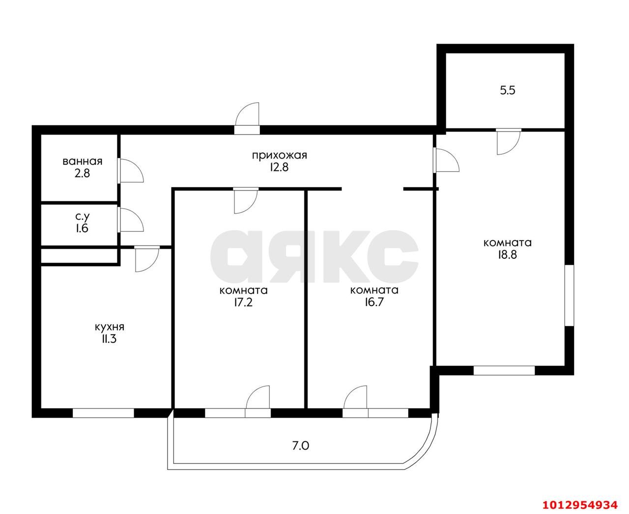 Фото №11: 3-комнатная квартира 93 м² - Краснодар, Карасунский внутригородской округ, мкр. Почтовый, ул. имени Валерия Гассия, 6/1