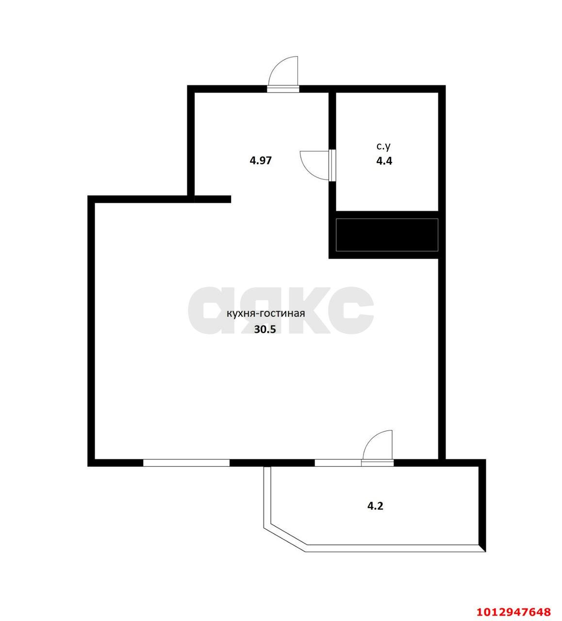 Фото №12: 1-комнатная квартира 43 м² - Краснодар, ЖК На Высоте, жилой комплекс На высоте, Прикубанский внутригородской округ, мкр. Фестивальный, ул. Каляева, 263/4