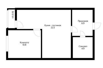 Фото №1: 2-комнатная квартира 47 м² - Краснодар, ж/р Новознаменский, ул. Войсковая, 4к12
