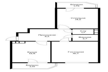 Фото №2: 2-комнатная квартира 61 м² - Краснодар, мкр. ЖК Севастопольский, ул. имени Жлобы, 145