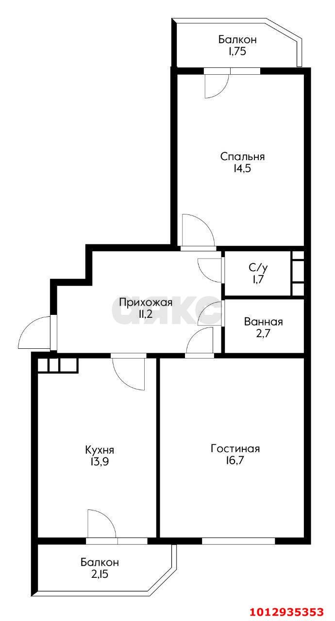 Фото №13: 2-комнатная квартира 61 м² - Краснодар, жилой комплекс Севастопольский, ул. имени Жлобы, 145