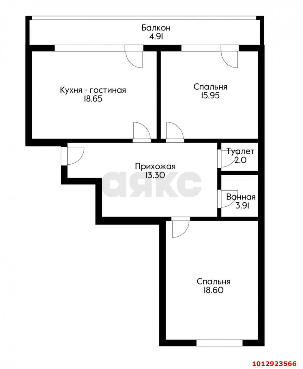 Фото №9: 2-комнатная квартира 72 м² - Краснодар, Западный внутригородской округ, мкр. Фестивальный, пр-д Дальний, 11к1
