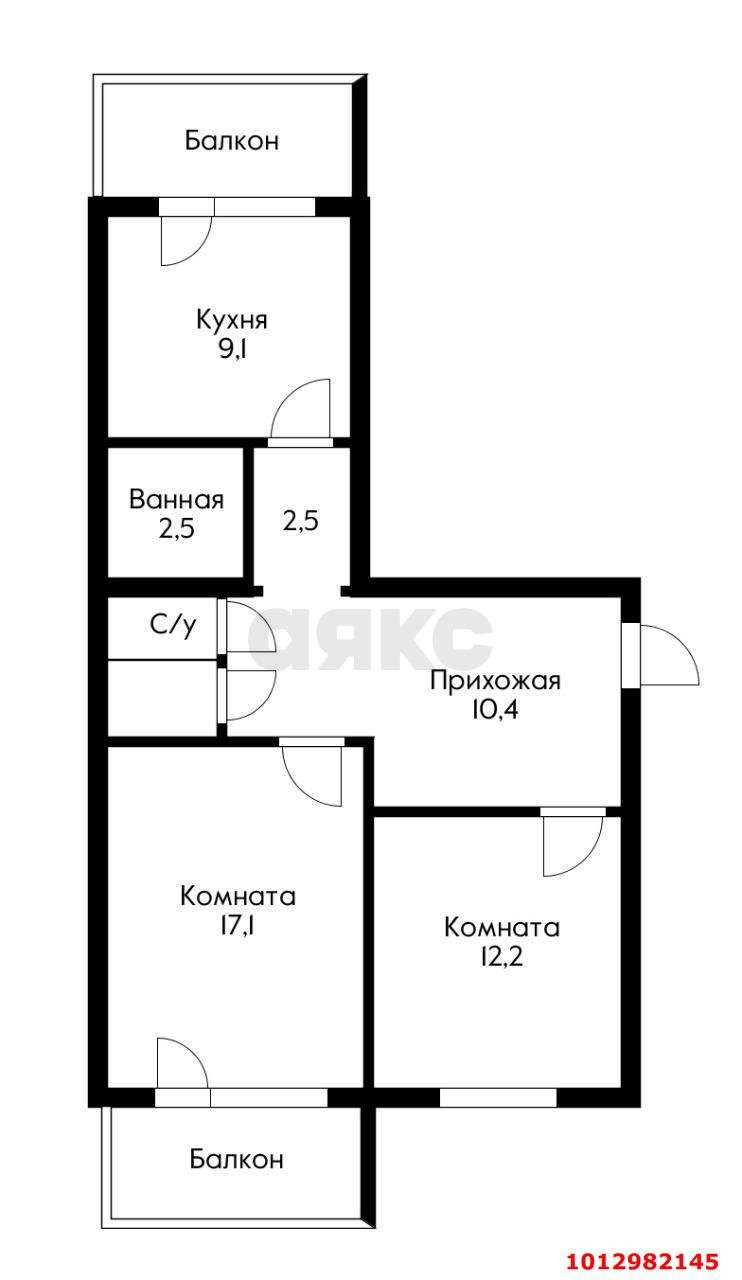 Фото №3: 2-комнатная квартира 62 м² - Краснодар, Юбилейный, ул. 70-летия Октября, 32