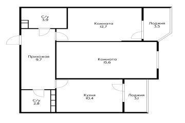 Фото №2: 2-комнатная квартира 60 м² - Краснодар, мкр. Карасунский внутригородской округ, ул. имени В.Н. Мачуги, 166Ак2