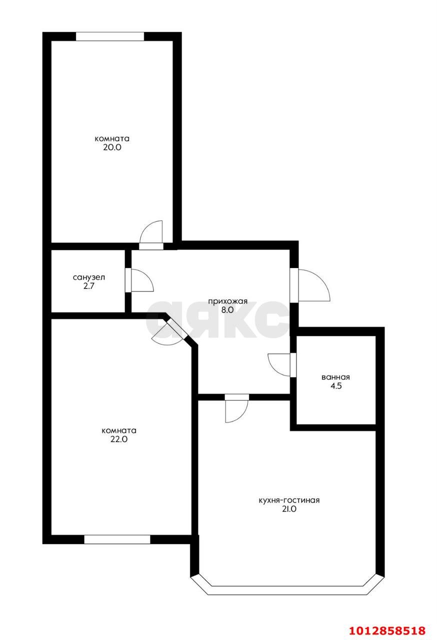 Фото №15: 2-комнатная квартира 78 м² - Яблоновский, ул. Космическая, 88к1