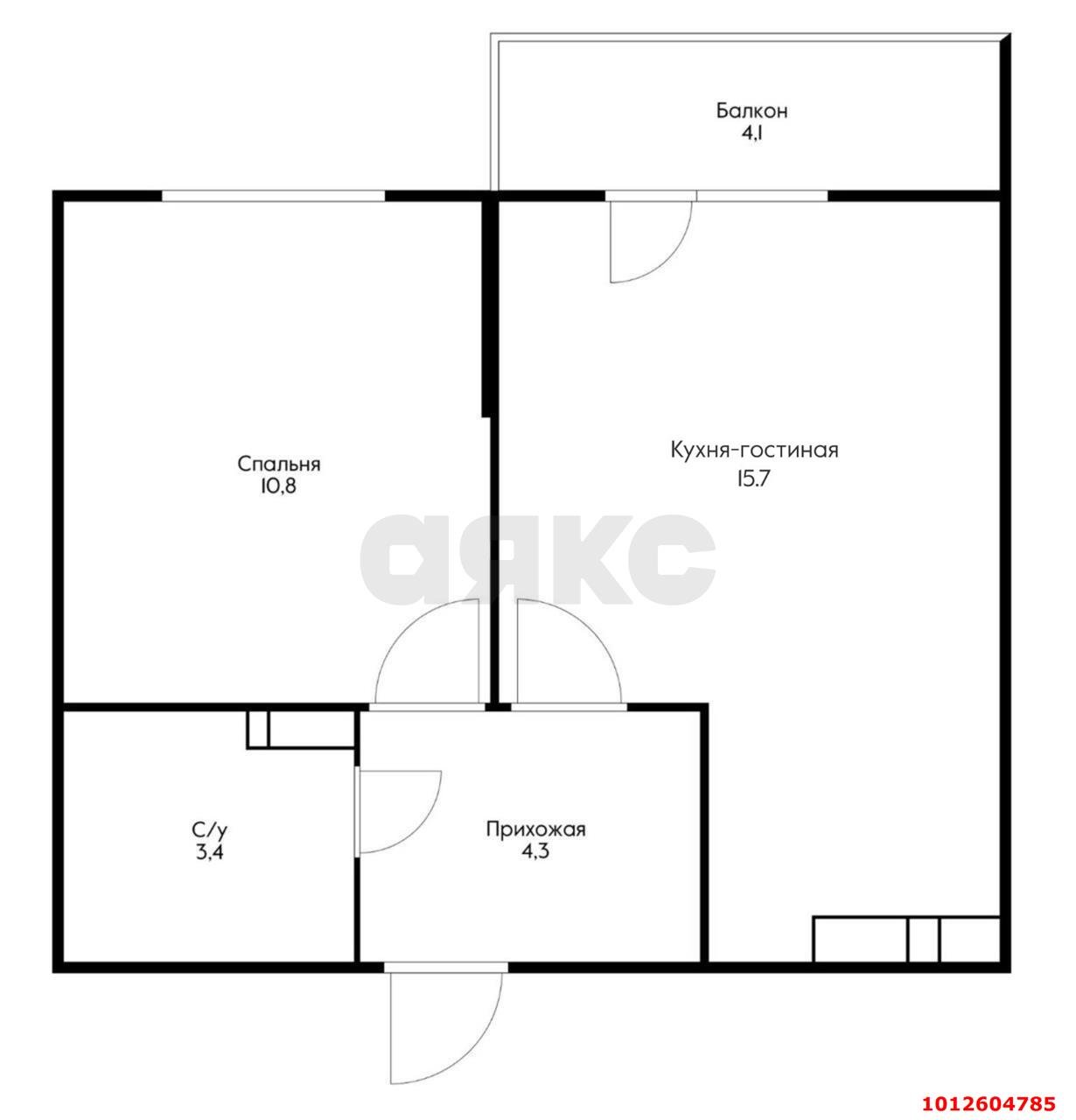 Фото №4: 1-комнатная квартира 37 м² - Краснодар, жилой комплекс Ракурс, ул. имени Героя Ростовского, 8к4