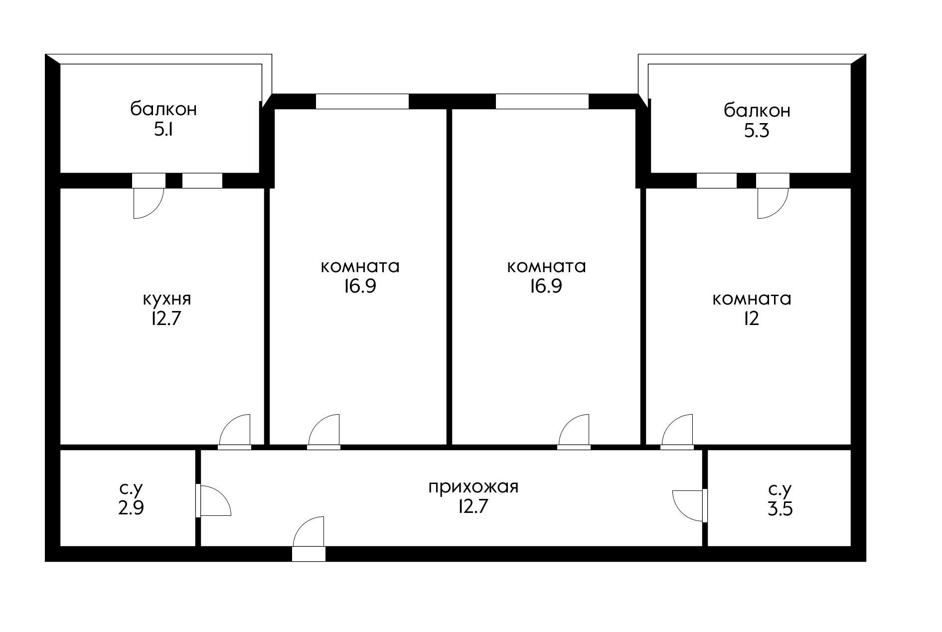 Фото №11: 3-комнатная квартира 88 м² - Краснодар, Прикубанский внутригородской округ, мкр. жилой комплекс Калина-парк, ул. Генерала Петрова, 2/Алит2