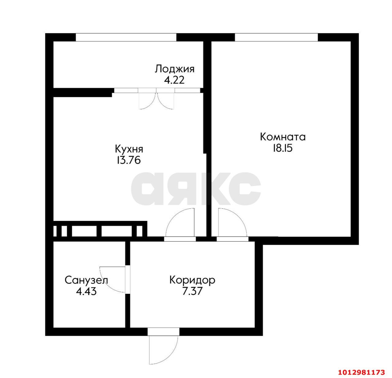 Фото №19: 1-комнатная квартира 45 м² - Краснодар, Школьный, ул. Школьная, 1
