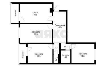 Фото №1: 3-комнатная квартира 99 м² - Краснодар, мкр. Восточно-Кругликовский, ул. Восточно-Кругликовская, 48/1