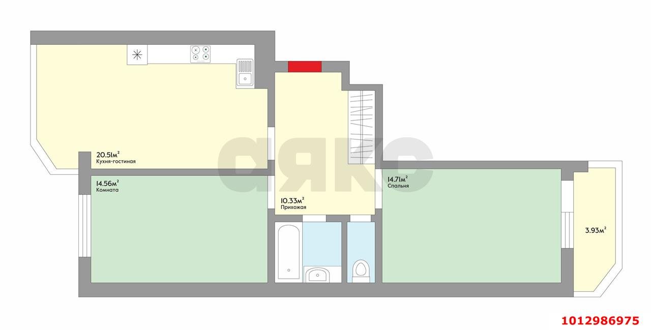 Фото №10: 2-комнатная квартира 68 м² - Краснодар, Достояние, ул. Григория Булгакова, 10