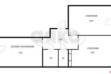 Фото №3: 2-комнатная квартира 62 м² - Краснодар, мкр. жилой комплекс Керченский, ул. им. Героя Сарабеева В.И., 5к5
