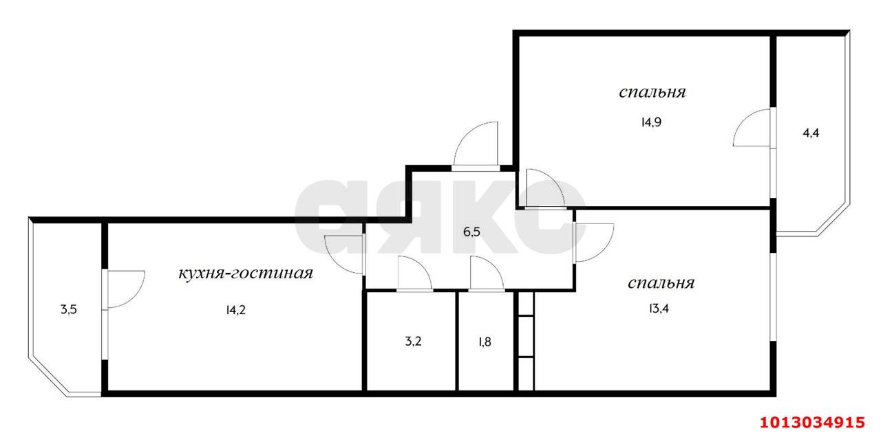 Фото №3: 2-комнатная квартира 62 м² - Краснодар, жилой комплекс Керченский, ул. им. Героя Сарабеева В.И., 5к5