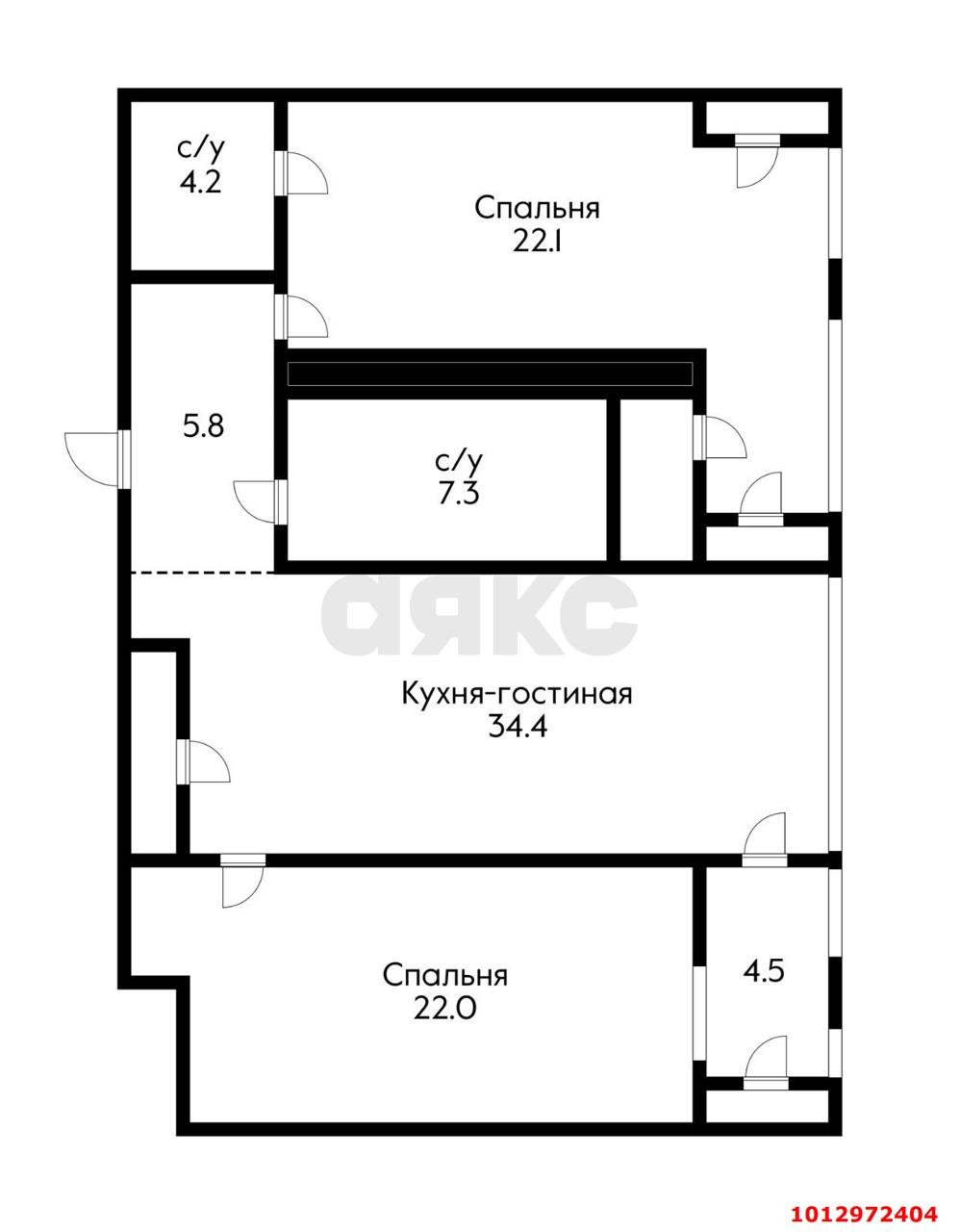 Фото №1: 3-комнатная квартира 100 м² - Краснодар, Центральный, ул. Будённого, 129