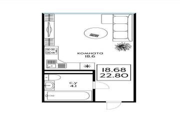 Фото №2: Студия 23 м² - Краснодар, мкр. Черёмушки, ул. Обрывная, 132/1к6