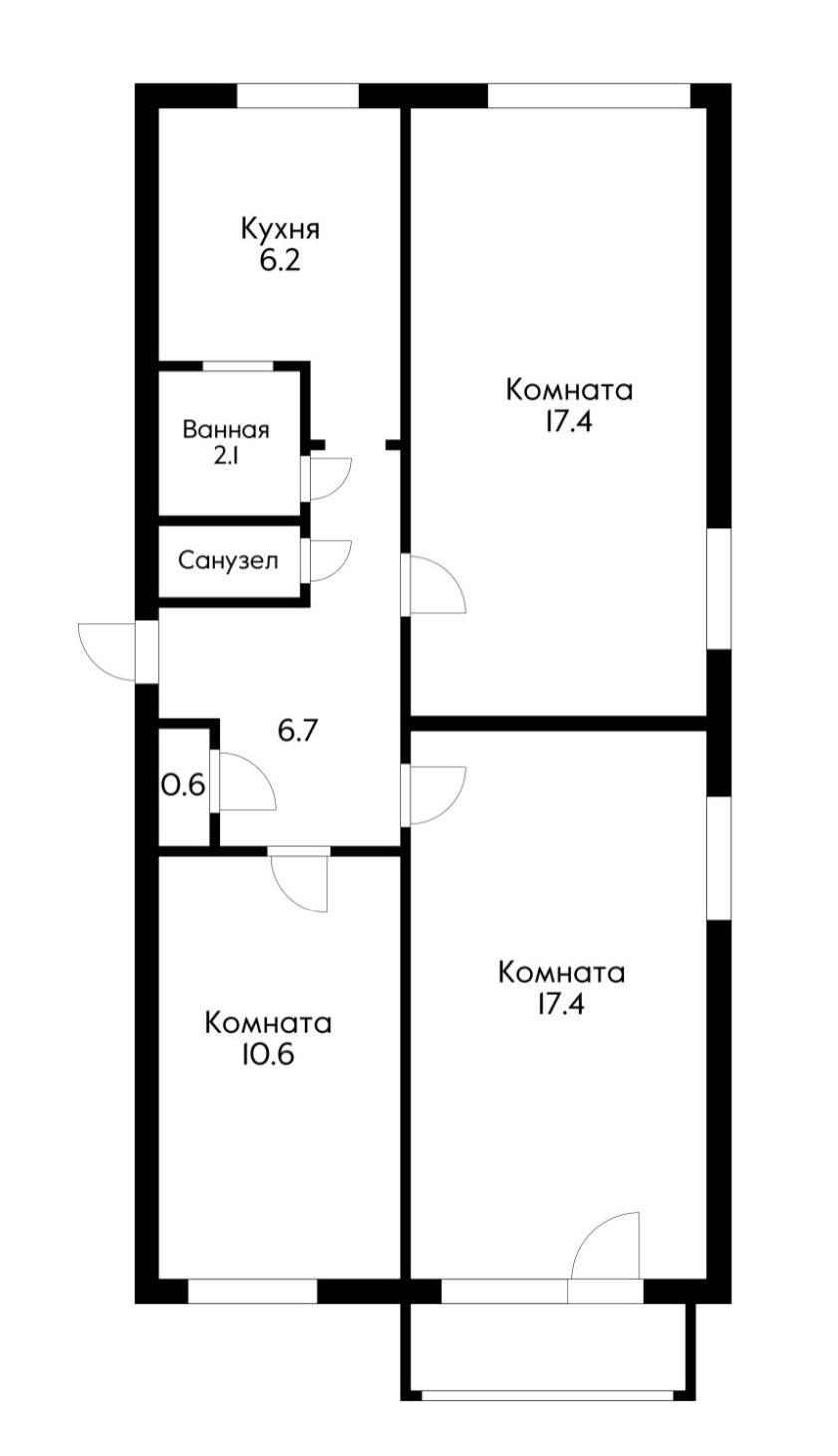 Фото №13: 3-комнатная квартира 62 м² - Краснодар, Центральный внутригородской округ, мкр. Черёмушки, ул. Ставропольская, 222/1